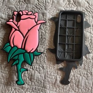 iPhone X Pink Rose Phone Case